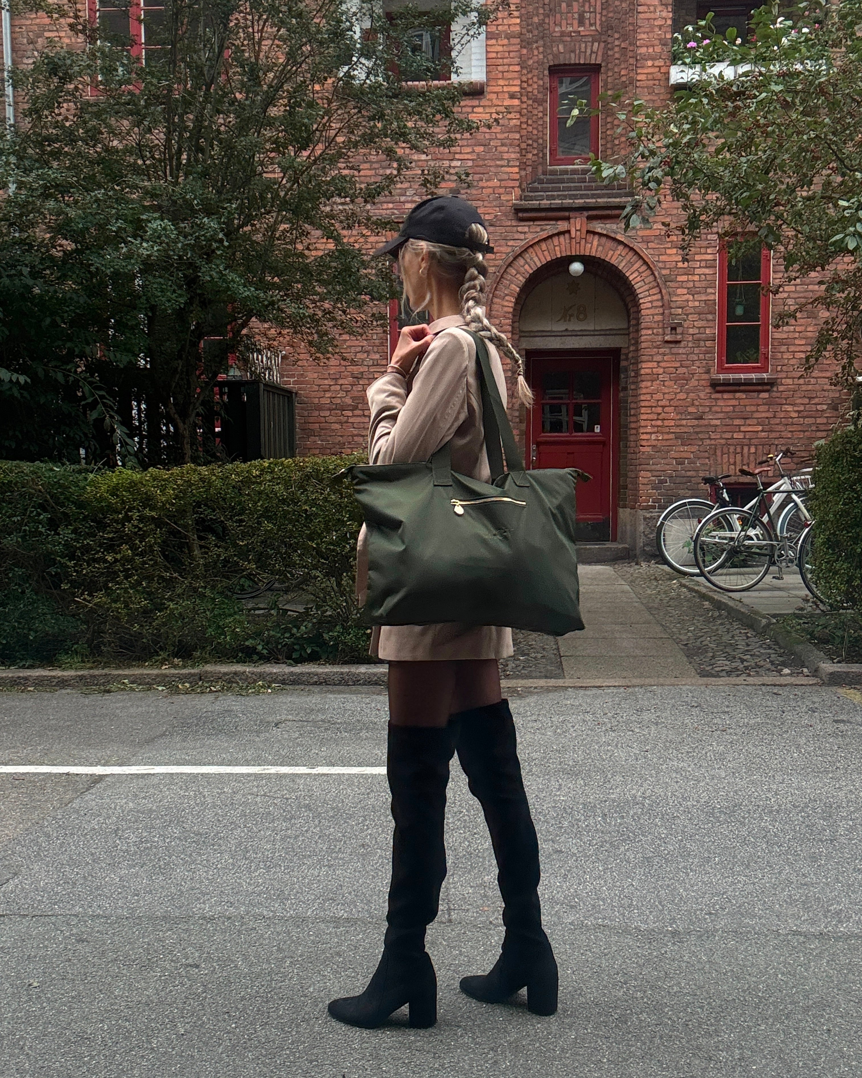 Shopper taske med lynlås