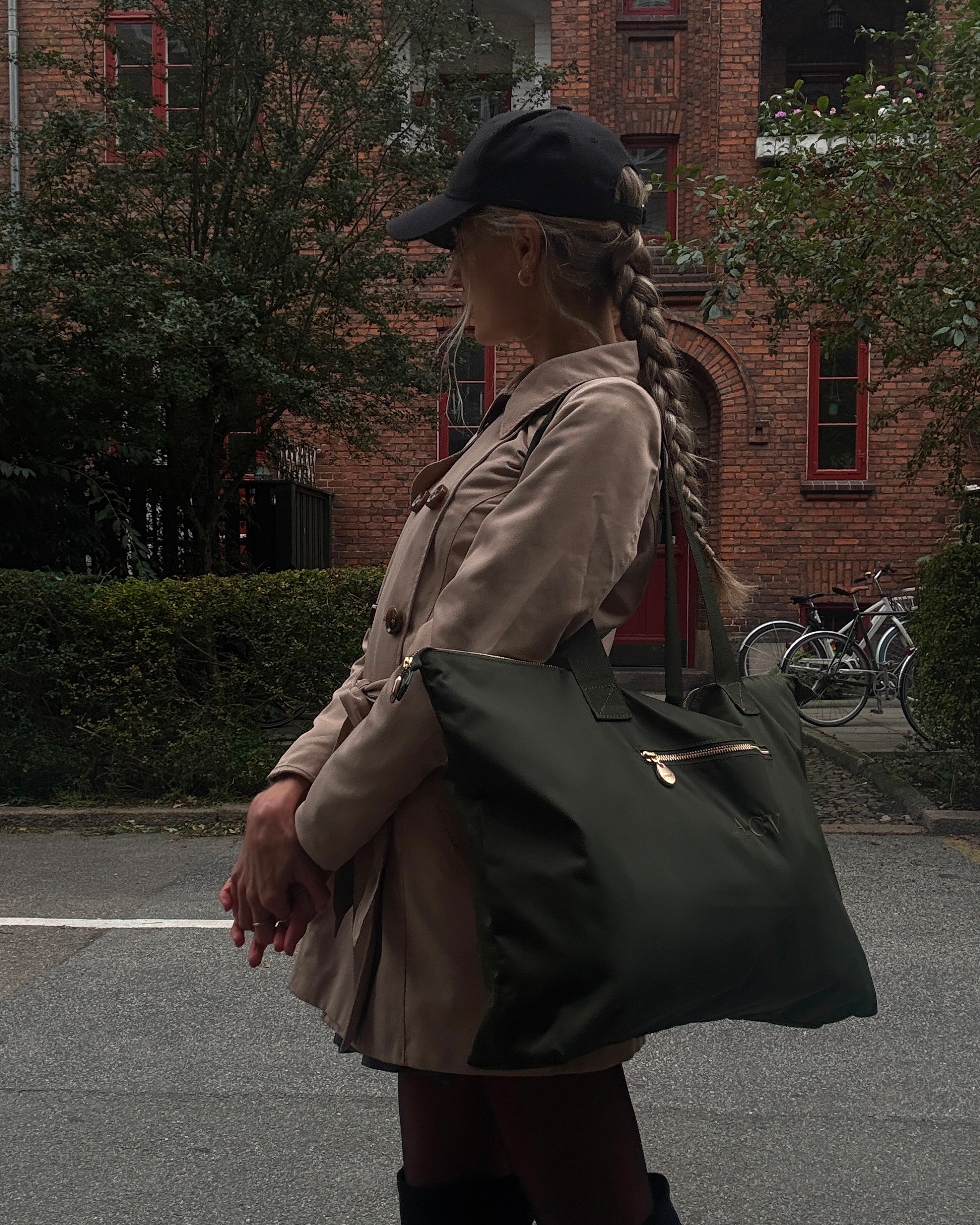 Shopper taske med lynlås